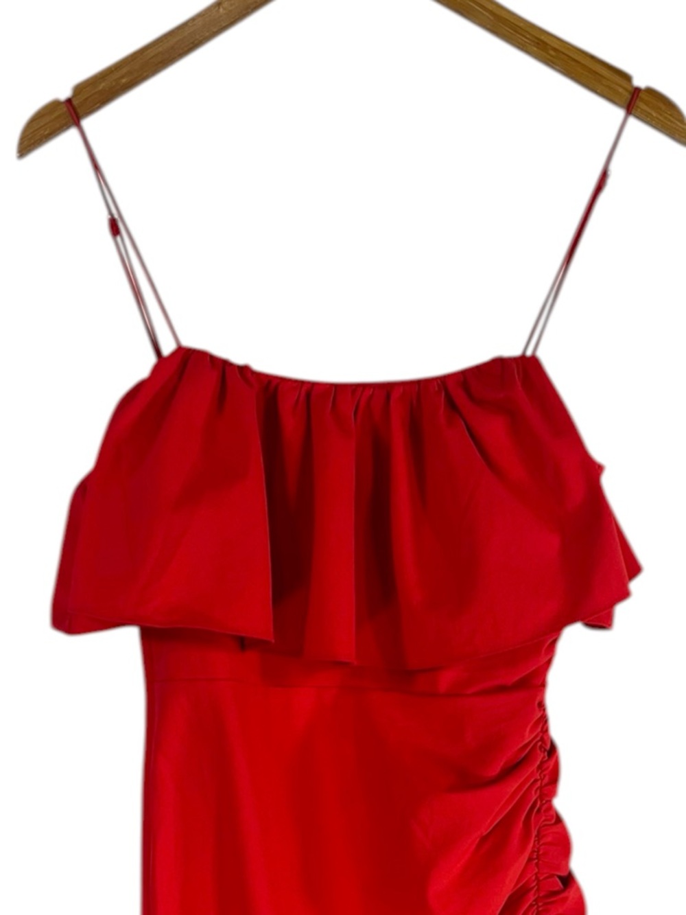NWT Cinq A Sept Crista Dress in Maraschino Cherry Red Size 4 Ruffle Details - Picture 4 of 7